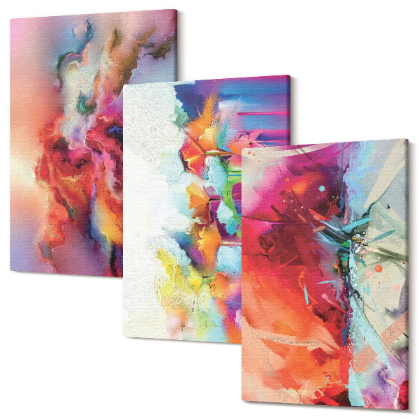 Tablou canvas set triptic Abstracții colorate cu forme și forme dinamice