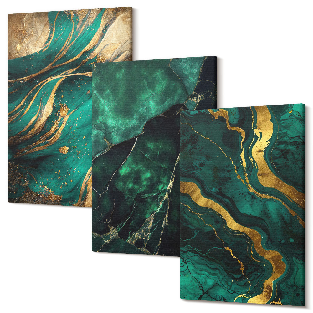 Set tablouri canvas triptic Modele de piatră abstracte elegante