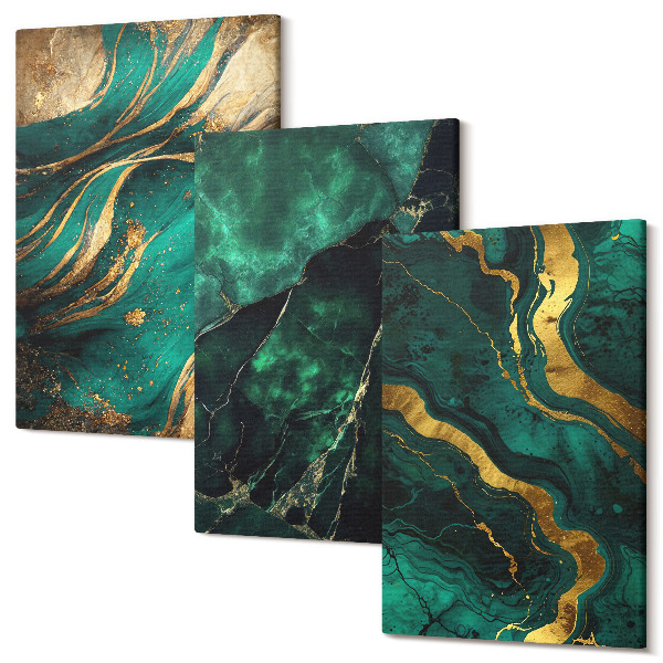 Set tablouri canvas triptic Modele de piatră abstracte elegante