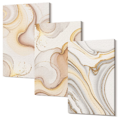 Set tablouri canvas triptic Motive abstracte liniare decor elegant