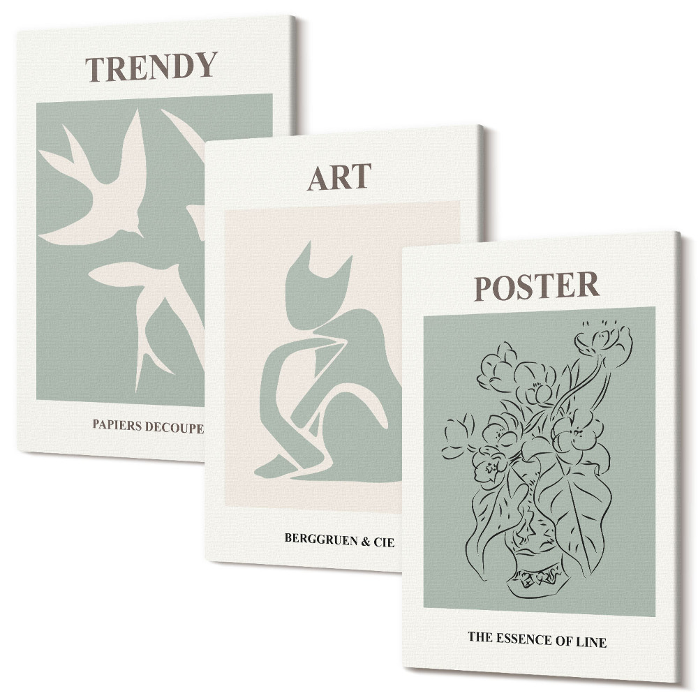 Set tablouri canvas triptic Ilustrații elegante de Henri Matisse