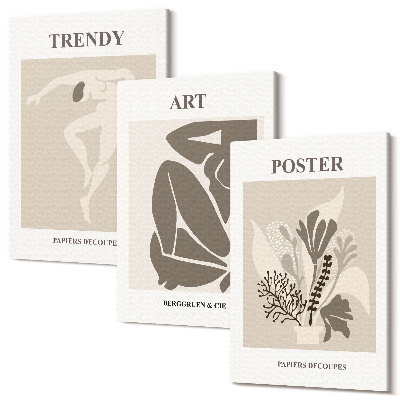Tablou 3 piese Figuri umane cu plante de Henri Matisse