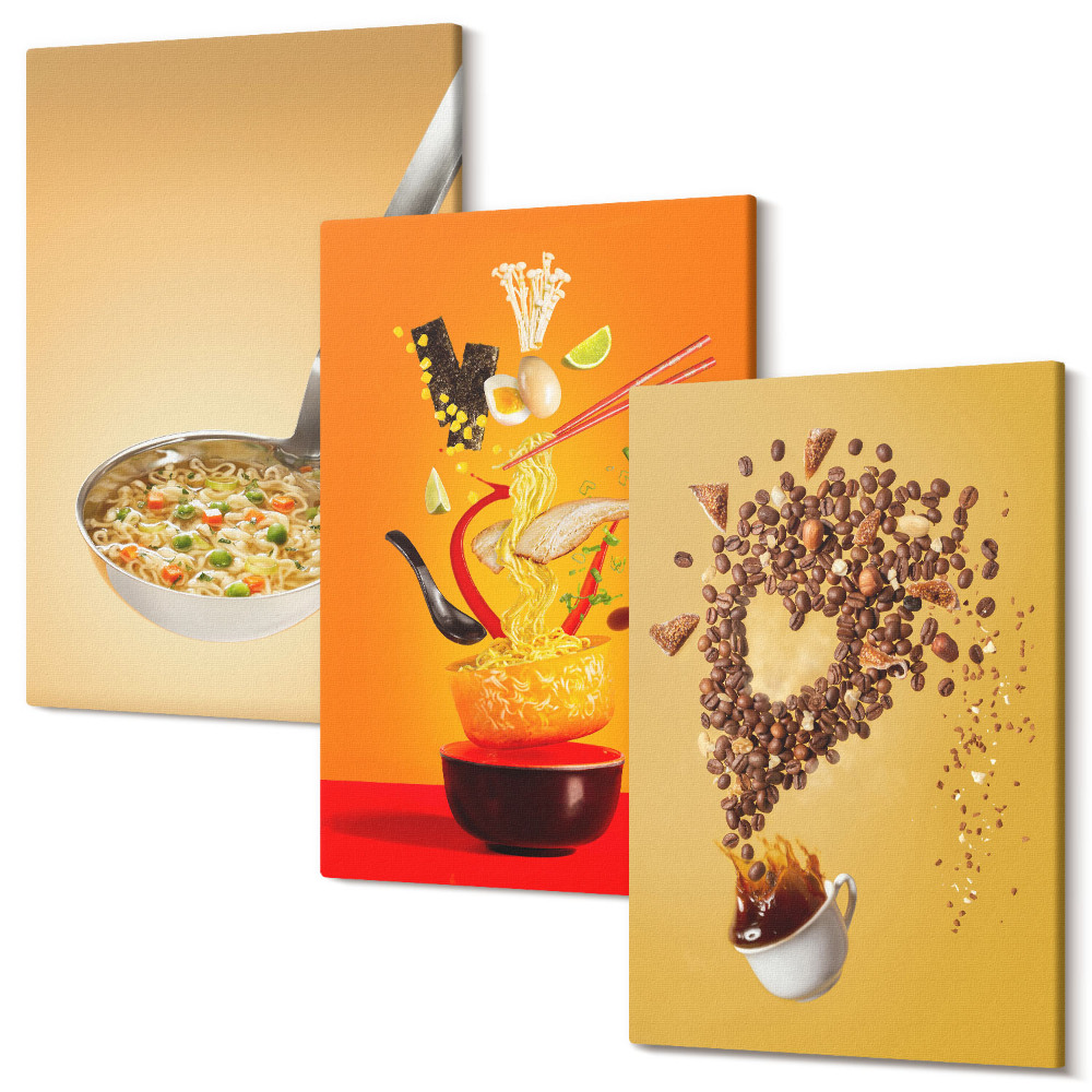 Tablou 3 piese Teme de bucătărie și băuturi