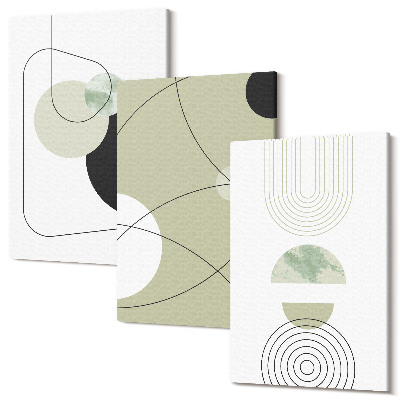 Set tablouri canvas triptic Forme abstracte în culori discrete