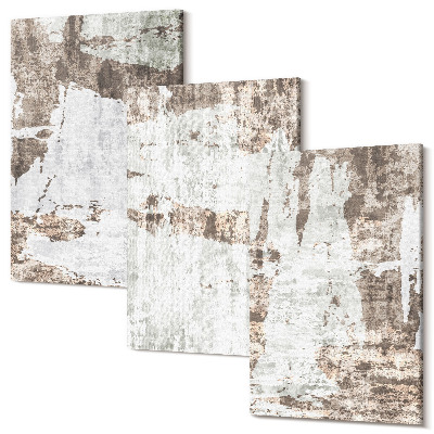 Set tablouri canvas triptic Modele abstracte în nuanțe de alb și maro