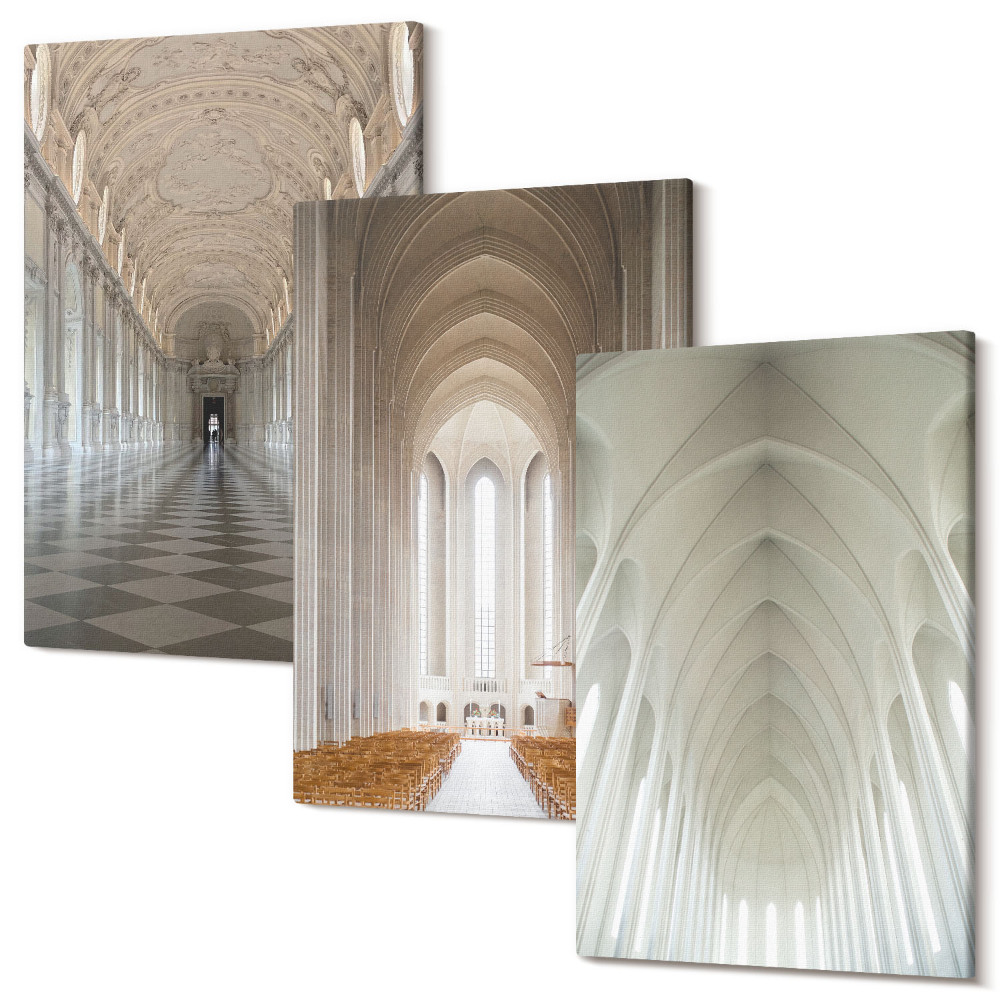 Set tablouri canvas triptic Interioare ale clădirilor istorice și catedralelor