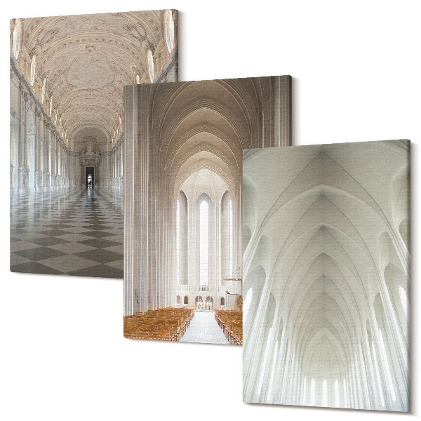 Set tablouri canvas triptic Interioare ale clădirilor istorice și catedralelor