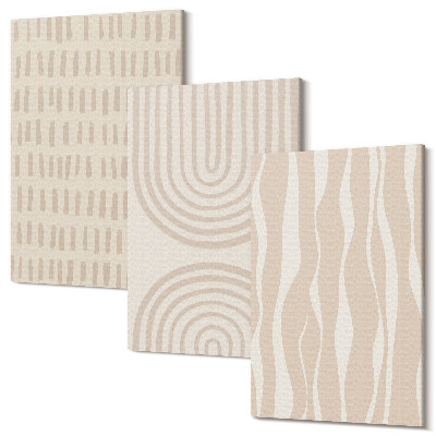 Tablou 3 piese Modele abstracte în nuanțe de bej și alb
