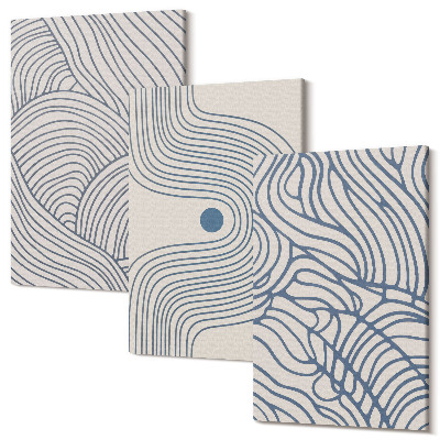 Tablou canvas set triptic Linii decorative abstracte forme ondulate