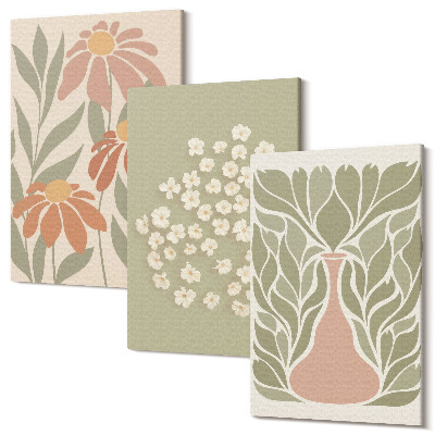 Tablou canvas set triptic Motive florale, modele minimaliste, stil boho