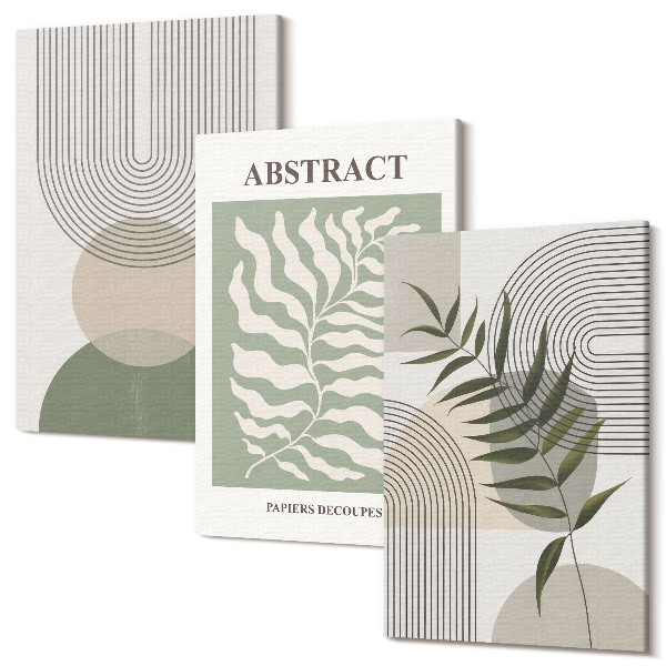 Tablou canvas set triptic Rezumate botanice stil boho rustic