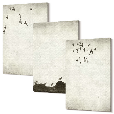 Tablou canvas set triptic Stol zburător de păsări stil minimalist