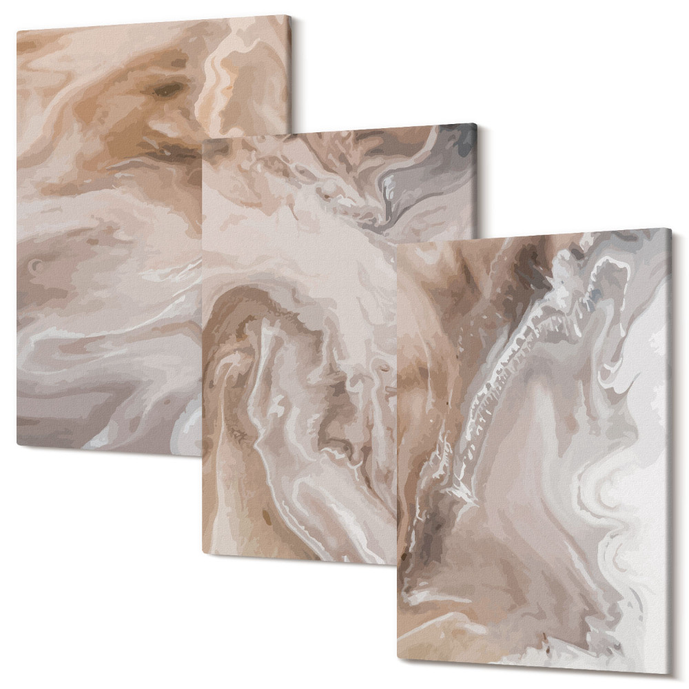 Tablou canvas set triptic Modele abstracte de marmură cu textura de piatră