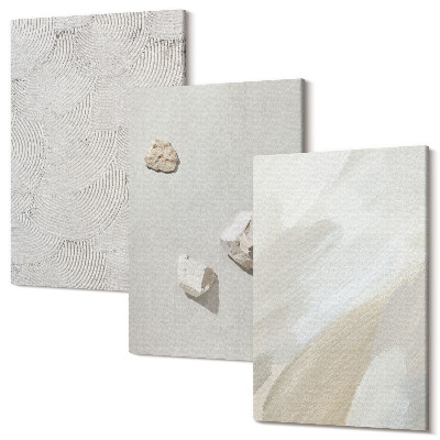 Tablou canvas set triptic Nisip, pietre și texturi moderne de vopsea