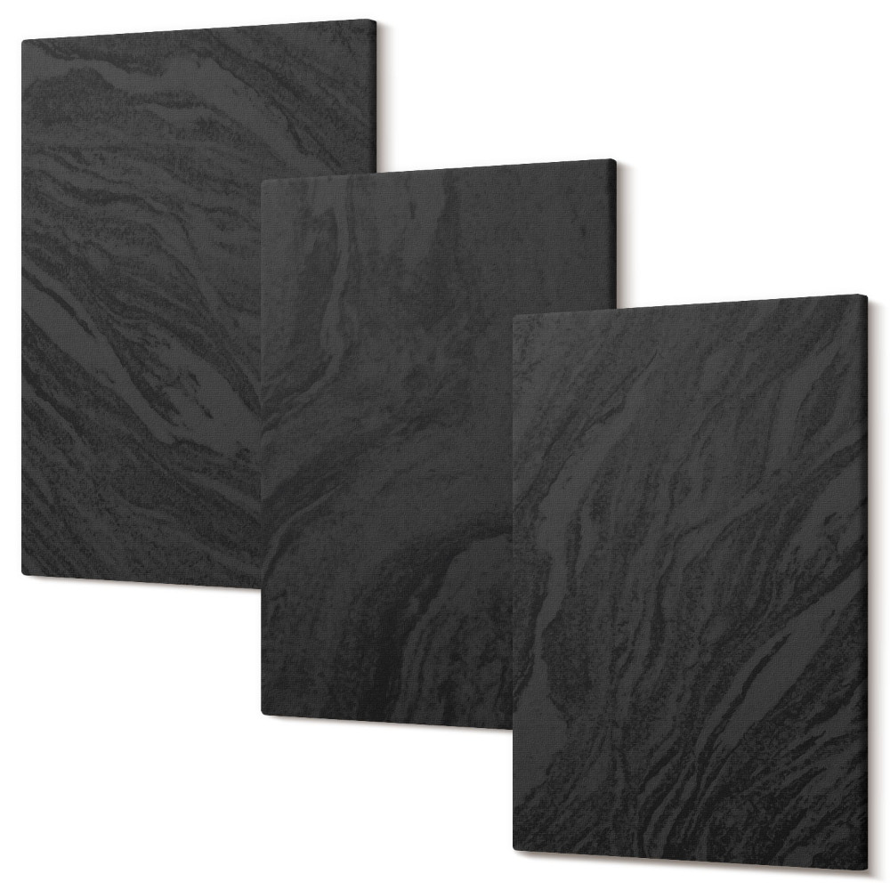 Set tablouri canvas triptic Texturi elegante de marmură închisă într-un stil plin de farmec