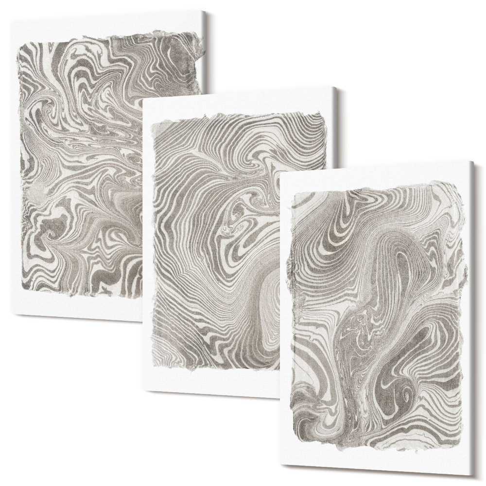 Tablou 3 piese Pictură abstractă de forme moderne