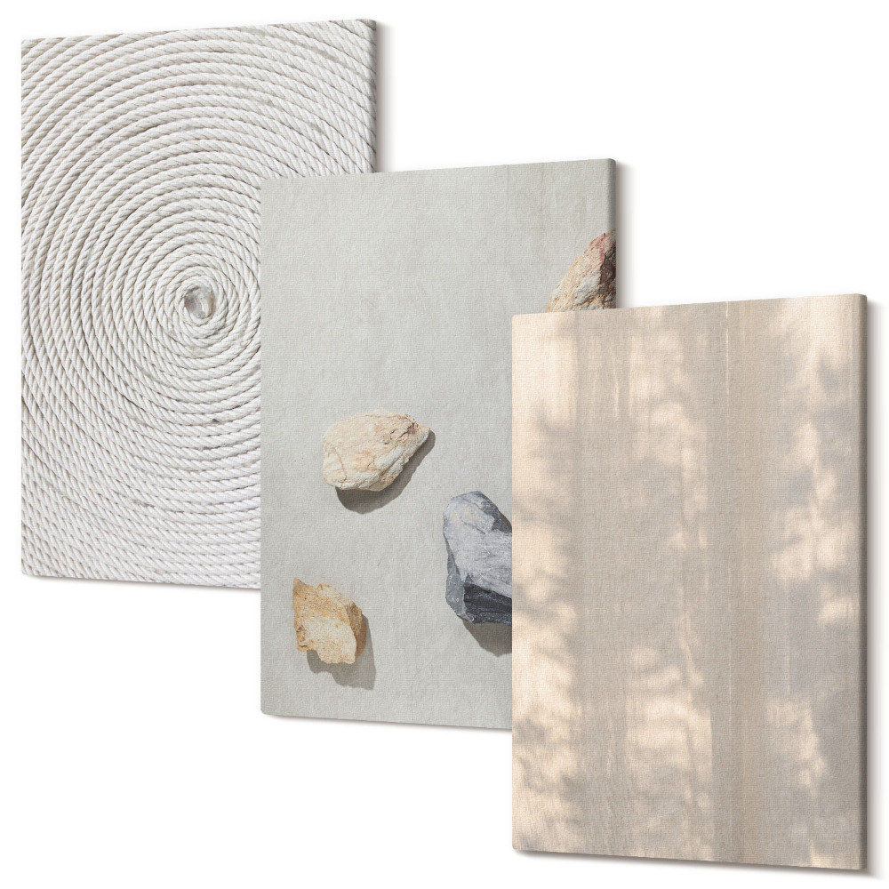 Set tablouri canvas triptic Boho texturi structuri naturale