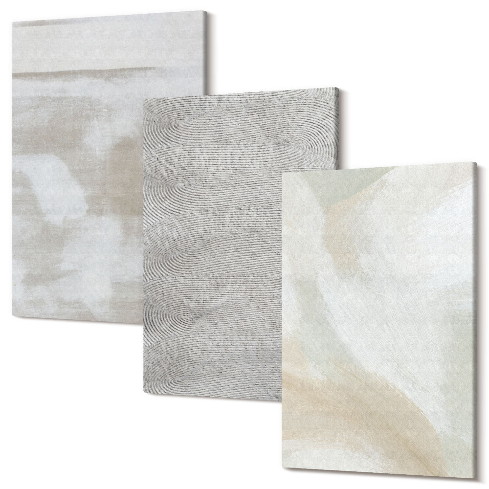 Set tablouri canvas triptic Abstracție în design, texturi de pictură modernă