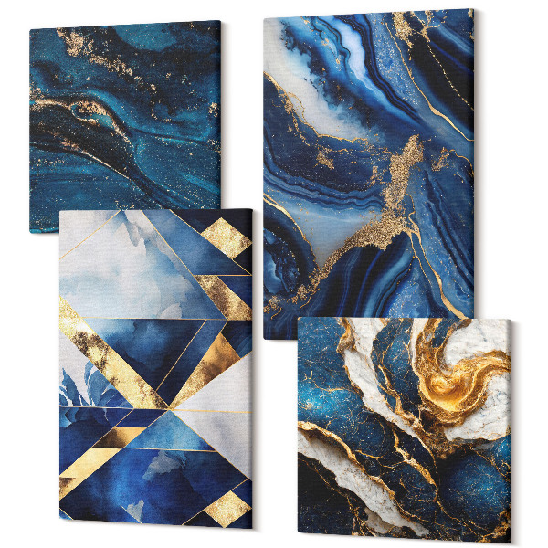 Tablouri canvas set 4 piese Modele abstracte elegante cu accente