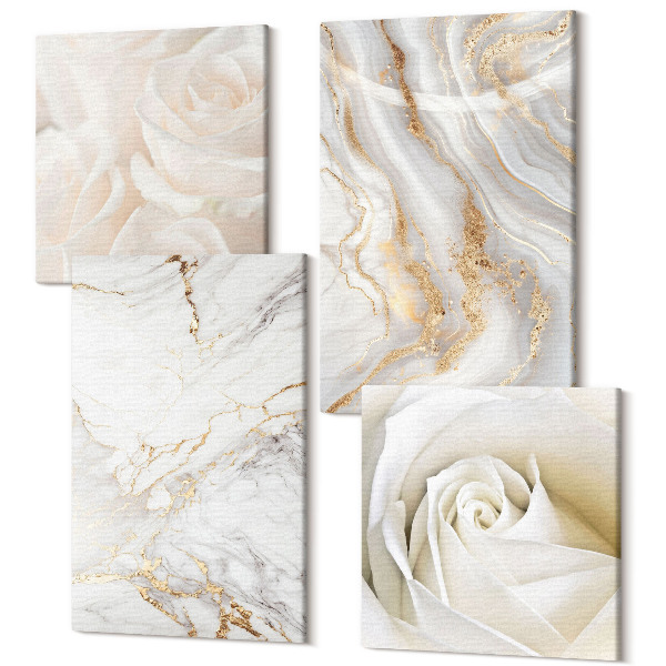 Tablou 4 piese Modele de marmură abstracte elegante, la modă