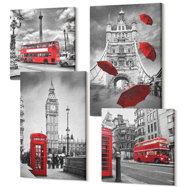 Tablouri multicanvas 4 piese Frunze estetice de ginkgo pe un fundal deschis