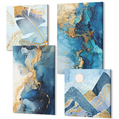 Tablouri multicanvas 4 piese Blue Mountains Modele abstracte