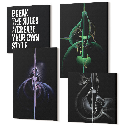 Tablouri multicanvas 4 piese Modele abstracte în inscripție neagră