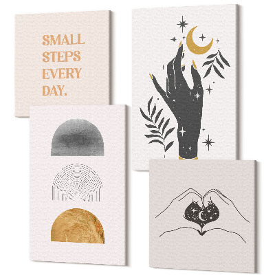 Tablouri multicanvas 4 piese Ilustrații boho estetice minimaliste