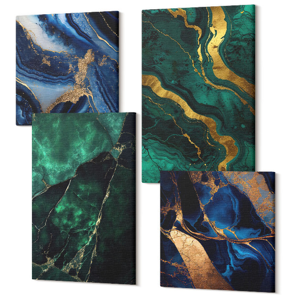 Tablouri canvas set 4 piese Modele de piatră abstracte elegante