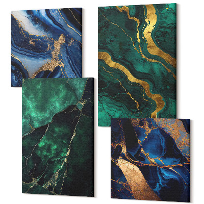 Tablouri canvas set 4 piese Modele de piatră abstracte elegante