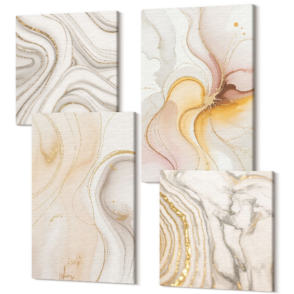 Tablouri multicanvas 4 piese Modele abstracte calde motive elegante