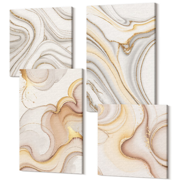 Tablouri canvas set 4 piese Motive abstracte liniare decor elegant