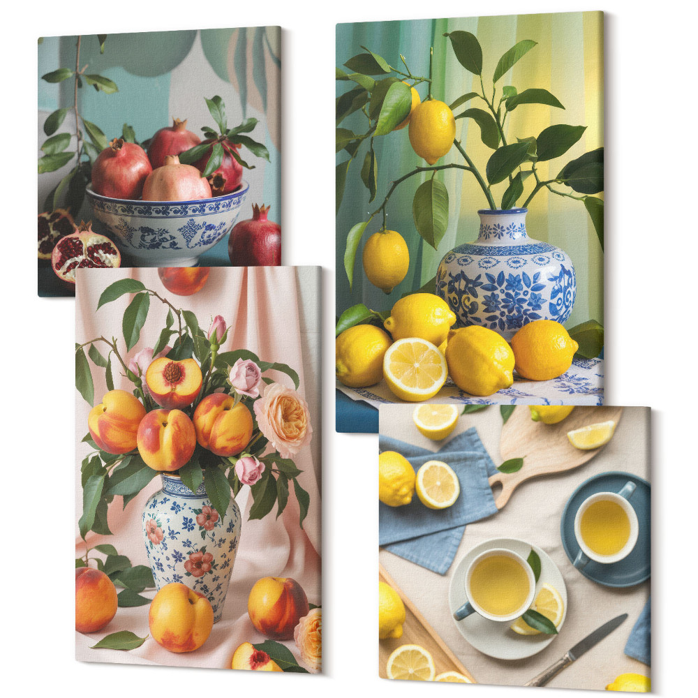 Tablouri multicanvas 4 piese Afișe elegante cu figuri și plante de Henri Matisse