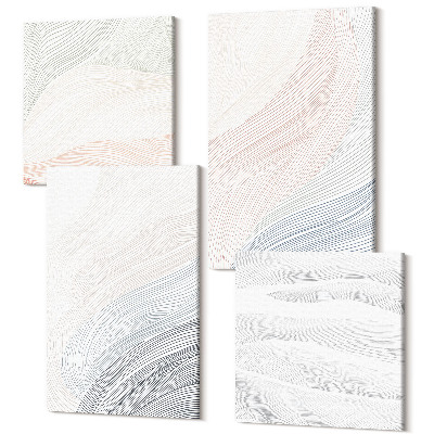 Tablouri multicanvas 4 piese Pictură cu valuri abstracte pe carton în culori pastelate