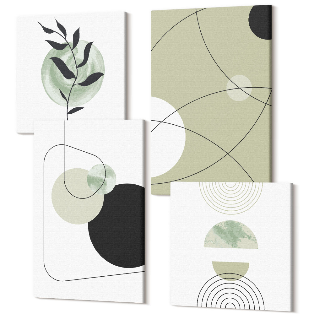 Tablouri multicanvas 4 piese Forme abstracte în culori discrete