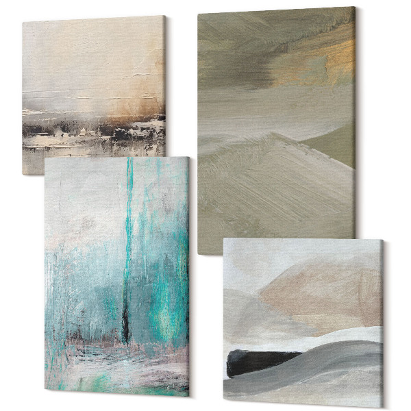 Tablou 4 piese Decoratiuni minimaliste abstracte pictate