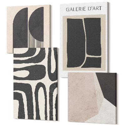 Tablouri canvas set 4 piese Forme abstracte postere minimaliste