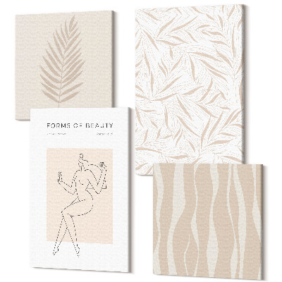Tablouri canvas set 4 piese Motive de design botanic minimalist