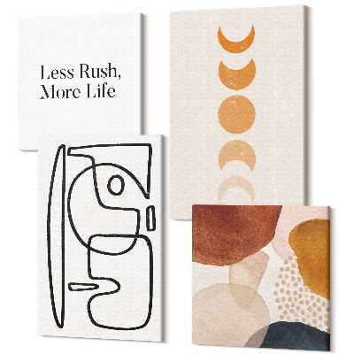 Tablou 4 piese Forme abstracte și culori decoratiuni la modă