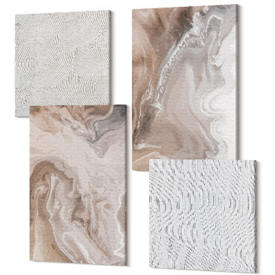 Tablou 4 piese Modele abstracte de marmură cu textura de piatră