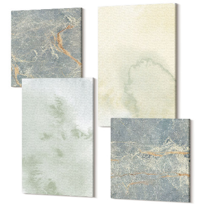 Tablouri canvas set 4 piese Acuarele pastel pe texturi de vopsea pânză