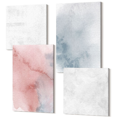 Tablouri canvas set 4 piese Acuarele pastel pe pânză texturi colorate