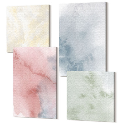 Tablouri multicanvas 4 piese Structuri pastelate acuarele colorate pe pânză