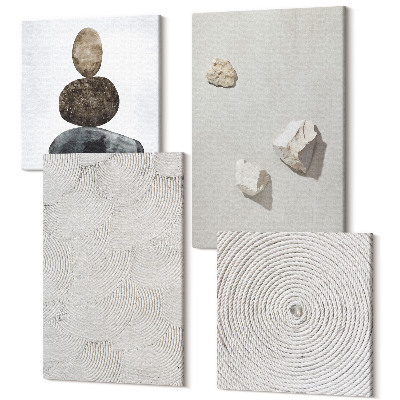 Tablou 4 piese Nisip, pietre și texturi moderne de vopsea