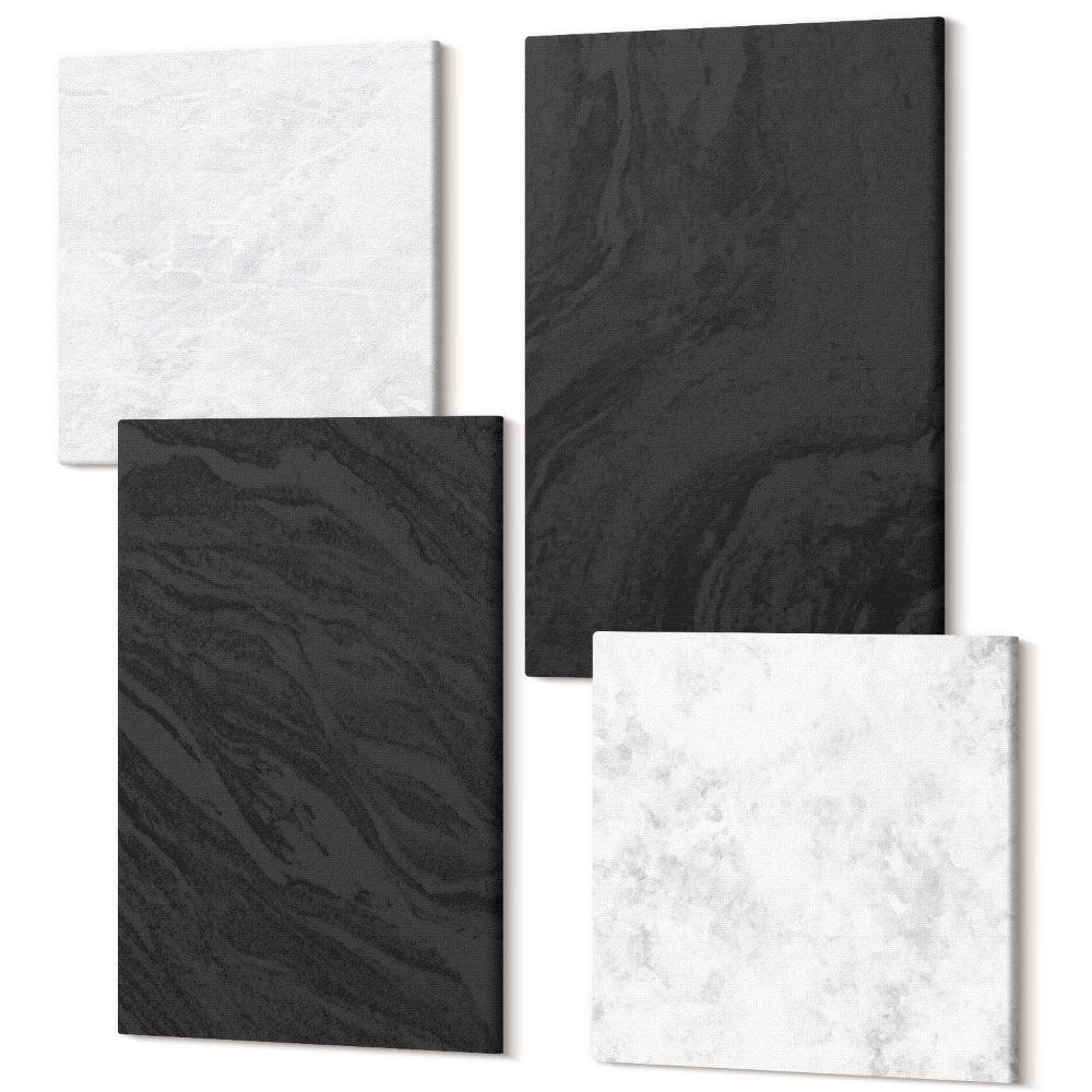 Tablouri multicanvas 4 piese Marmură întunecată și deschisă texturi elegante într-un stil plin de farmec