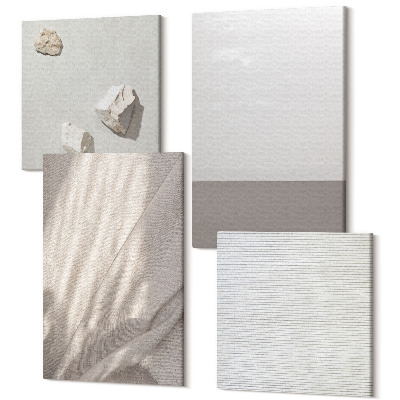 Tablouri multicanvas 4 piese Texturi naturale delicate în stil boho