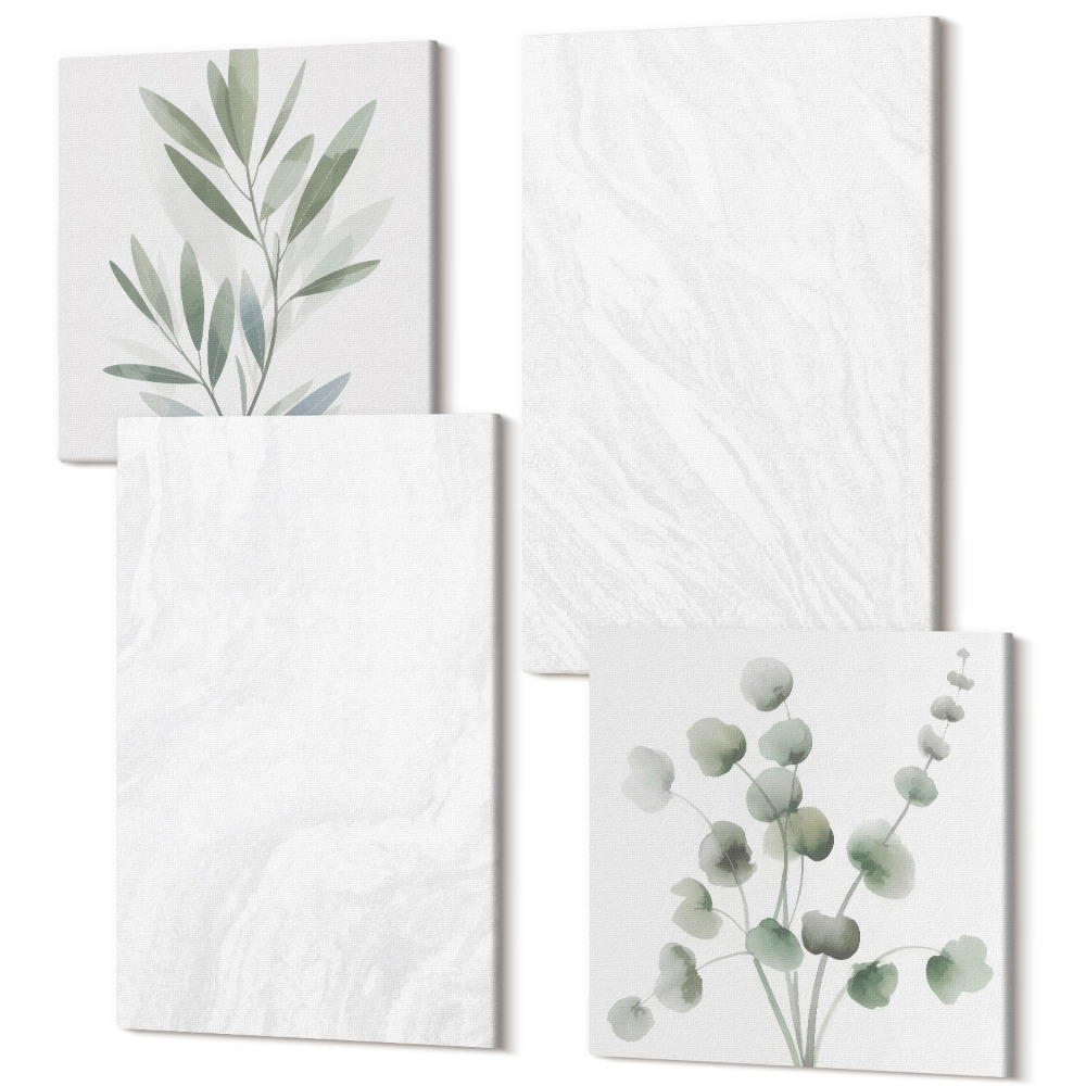 Tablou 4 piese Structură liniară din piatră din marmură elegantă ramuri pastelate