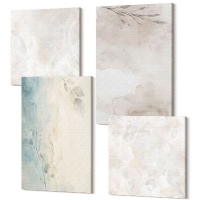 Tablouri canvas set 4 piese Textura picturală subtilă în acuarelă