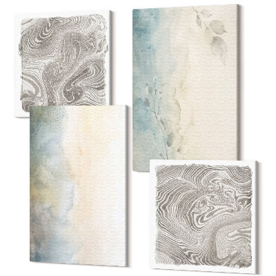 Tablouri multicanvas 4 piese Cartoane delicate din vopsele acuarele