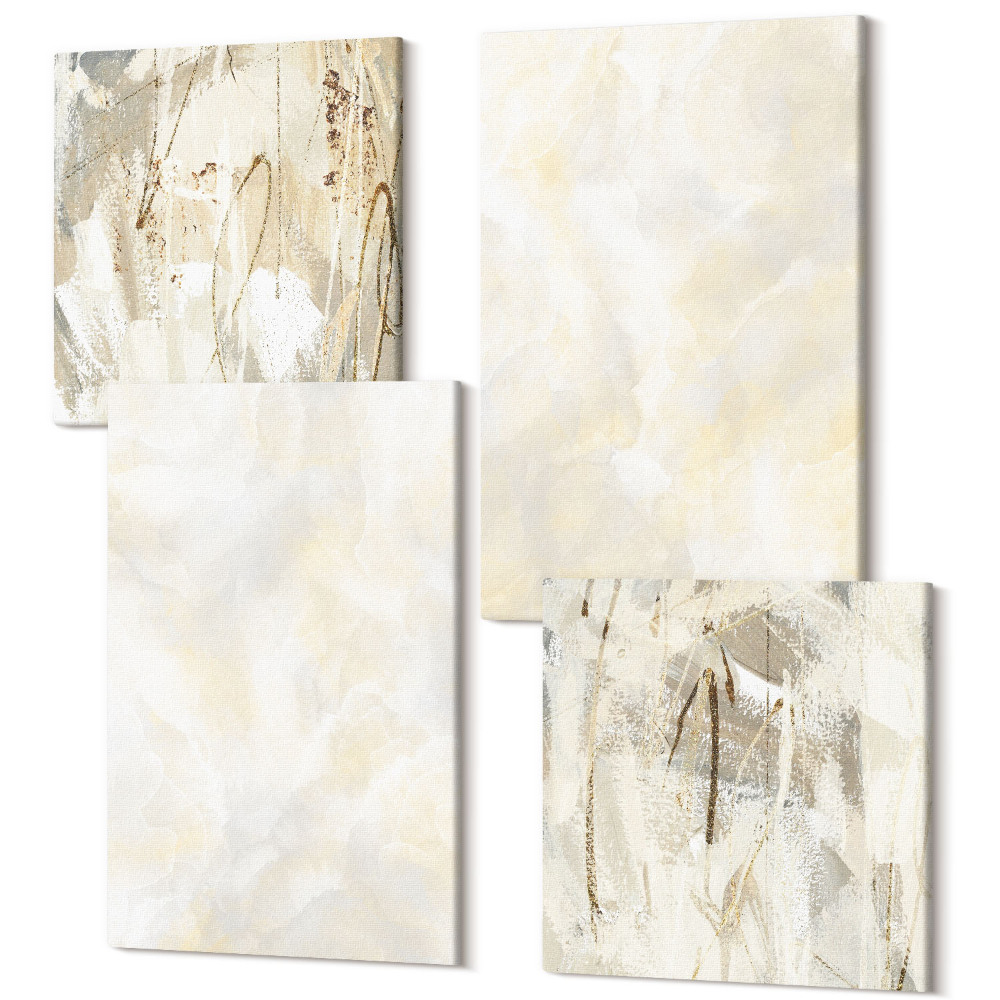 Tablouri canvas set 4 piese Design strălucitor al pensulei de vopsea cu textură strălucitoare